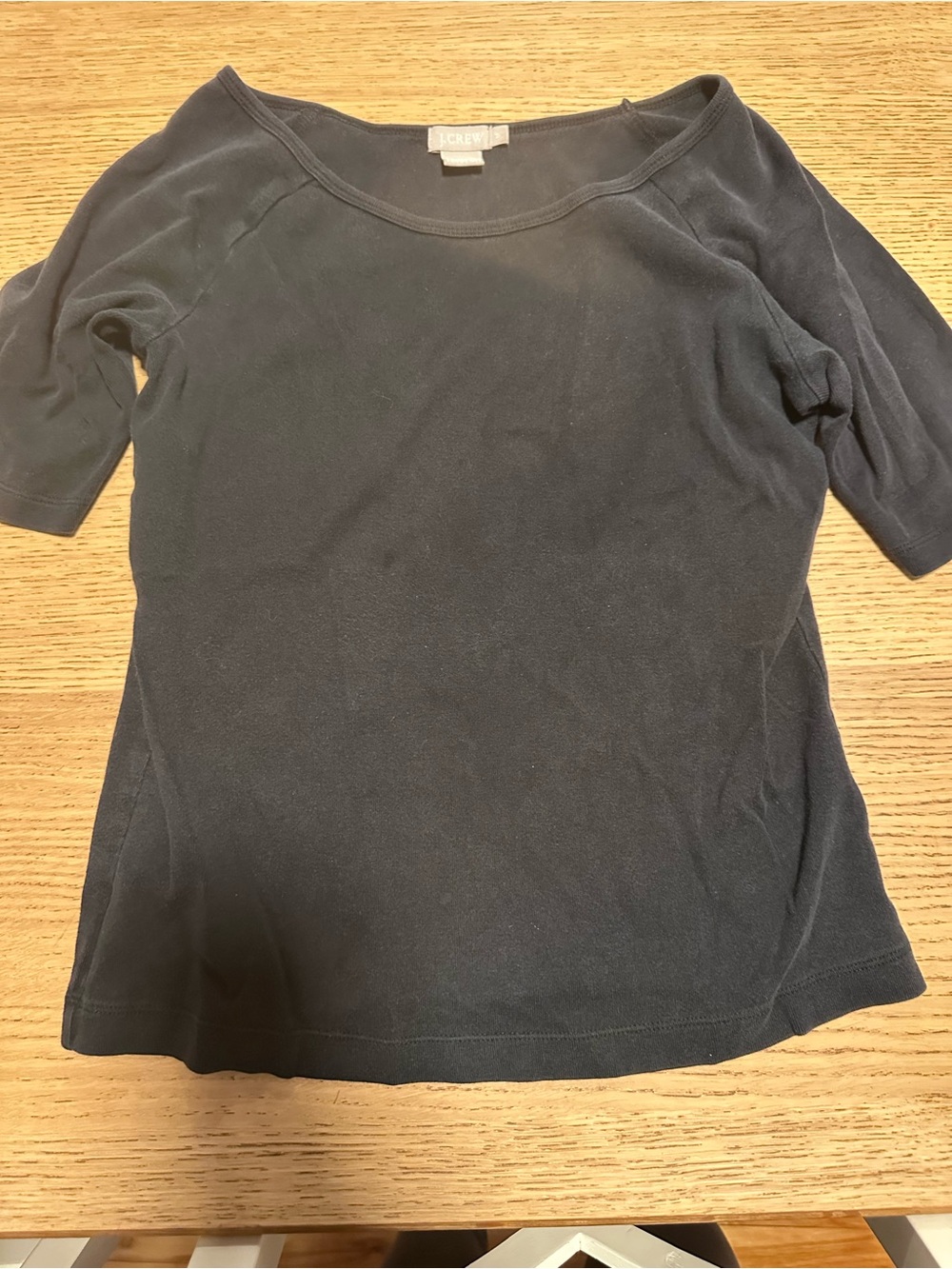 J. Crew Black Scoop-Neck Short Sleeve Top